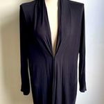 J.Jill Black Viscose Cardigan 3/4 Length Long Sleeve Draped High Neck Small Photo 0