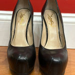YSL  Yves Saint Laurent Tribtoo Tribute Patent Platform Pump Shoes Heels 36.5 Photo 0