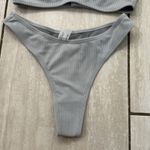 Morning Dip Silver Gray Ribbed Bikini Bathing Suit Set XS Photo 3