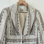 Alberto Makali Vintage 90s Blazer Jacket Women’s 4 USA MADE Grey/White Brocade Photo 1