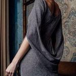 Betsy and Adam AURORA" METALLIC KNIT DRAPE Taupe/Silver DRESS Photo 10