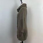 Free People  Taupe Wool Blend Balloon Sleeve Cowl Neck Cardigan Sweater Small Photo 5