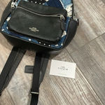 Coach Charlie Mini Americana Denim Pattern Patchwork Studded Rhinestone Backpack Photo 8