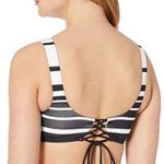 Ralph Lauren Lauren Bikini Top SZ6 NWT Black Gradient Stripe Underwire High Neck Photo 1