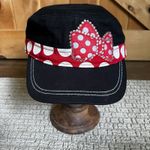 Disney  Parks Minnie Mouse Hat Black Red Bow Bling Jeweled Adjustable‎ Photo 1