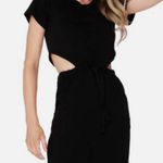 Bobi Revolve Cutout Detail Short Sleeves Mini Dress - basil green size Small Photo 2