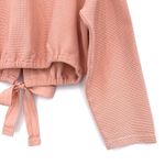 Fabletics Anna Tie-Back Crop Sweatshirt Waffle Knit Pale Peach Pink XS Photo 2