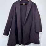 Eileen Fisher Chocolate Brown Cardigan Sweater Shawl Collar Open Front Wool Photo 0