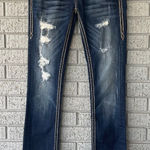 Rock Revival Karla Straight Leg Jeans Distressed Dark Wash Size 25 Photo 0