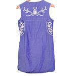 Chelsea & Theodore Embroidered Short‎ Dress Womens S Cotton Casual Blue BOHO Photo 1
