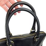 Anne Klein Black Structured Double Handle Dome Satchel Purse Bag Photo 4