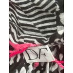 Diane Von Furstenberg ‎ Silk Black White Pink Tassel Circle Scarf Women's Photo 4
