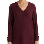 Lucky Brand Women’s Size S V-Neck Tunic Long Sleeves Pullover Light Sweater Wine Photo 0