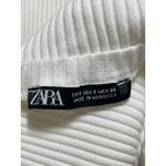 ZARA Women's White Cold Shoulder Short Sleeve Rib Knit Blouse Crop Top Size S Photo 2
