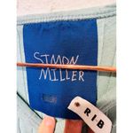 SIMON MILLER Teal Light Blue Ribbed Long Sleeve Fitted Maxi Dress Size Medium Photo 9