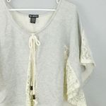 Miss Chievous Gorgeous Gray Ivory Lace Flowy Blouse! Photo 3