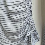 CALIA by Carrie Underwood long sleeve side ruching with ties striped top size XS Gray Photo 3