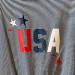 Eddie Bauer  Blue & White Striped USA Short Sleeve Shirt Photo 5