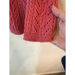 L.L.Bean  Long Sleeve Open Knit Button Front Cardigan Sweater Pink Women's Medium Photo 2