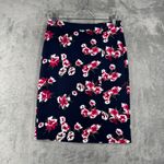 J.Crew Pencil Skirt Women Floral Print Career Office Wear Blue Pink Size 2 Photo 1