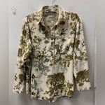 ZARA  Animal Tropical Print Oversized Half Button Up shirt sz M boho artsy monkey Photo 13