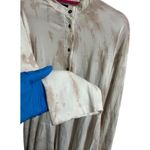 ZARA  Dress Womens M White Brown Tie Dye Boho Festival Asymmetrical Midi Photo 5