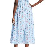 Banjanan Maya Cotton Ruffled Foliage Floral Dress, Blue Size S New w/Tag $425 Size M Photo 3