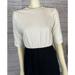Leslie Fay Vintage  dress with buttons and scalloped edges shoulders size small Photo 6