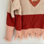 Love Tree  Ripped Fringed Sweater V-Neck Photo 6