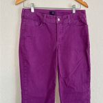 NYDJ  Purple Eggplant Ankle Jeans Zipper Hem Spring Riding Pants Preppy Size 6 Photo 1
