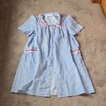 Ashley Taylor Gingham Button Down Night Shirt SIZE L White Size L Photo 0