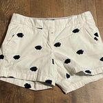J.Crew Fish Patterened Woman's White Classic Chino Shorts Size 4 Photo 0