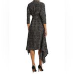 St. John Black Crocodile Print 100% Silk Handkerchief Midi Dress size 8 Photo 1