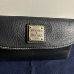 Dooney & Bourke Luca Continental Black Italian Pebbled Leather Red Lined Wallet Photo 1