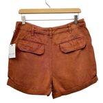 Bella Dahl Cuffed Hem High Rise Utility Lyocell/linen Short in Brown size 28 NWT Photo 4