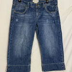 Maurice's  Blue Cropped Capri Women's Jeans Distressed Size 13/14 Photo 0