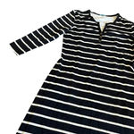 J. McLaughlin Back White Stripe Dress Shift 3/4 Sleeves Stretch Size Small Women Photo 4