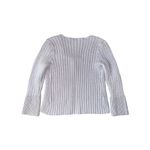 J.Jill 100% Cotton Lilac Knit 2 Button Front Mini Bell Sleeve sweater Purple Size L Photo 3