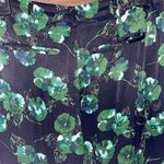 Anthropologie  Elevenses Navy & Kelly Green Floral Wide Leg Pants Photo 8