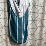 Grace Karin  Teal and White Striped Swimsuit Photo 7