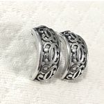 Sterling Silver TAXCO  Cutout Scroll Open Curved Drop Earrings Photo 1