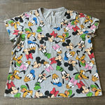 Disney Mickey & Friends Women's‎ Gray V Neck Short Sleeve Shirt Size 2x Photo 0