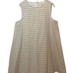 BeachLunchLounge NWT Linen Blend Tan White Stripes Sleeveless Summer Sun Dress Photo 0
