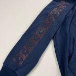 True Religion  Blue Rose Gold Crystal Box Boyfriend Zip Hoodie Sweatshirt Size M Photo 3