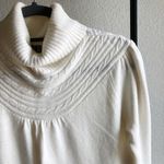 Cream Cable Knit Turtleneck Sweater White Photo 2