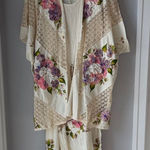 Vintage 2 Piece Ana Rosa Handpainted Floral Gauzy Maxi Dress Jacket Pink Size undefined Photo 0