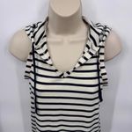 Disney Junk Food Mickey Mouse Hooded Dress Womens XS White Blue Stripe Pocket Photo 1