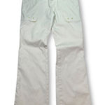 Armani Exchange Y2K AX White Cotton Blend Pants Bootcut Neon Trim Womens 4 Photo 0