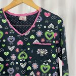 Coffee Talk Medium Pastel Heart Floral Nightgown House Dress Pocket Retro Green Photo 5