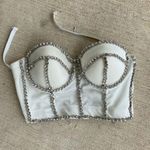 Lydia Rhinestone Bralette Crop Top Corset Bra, Size Small Photo 0